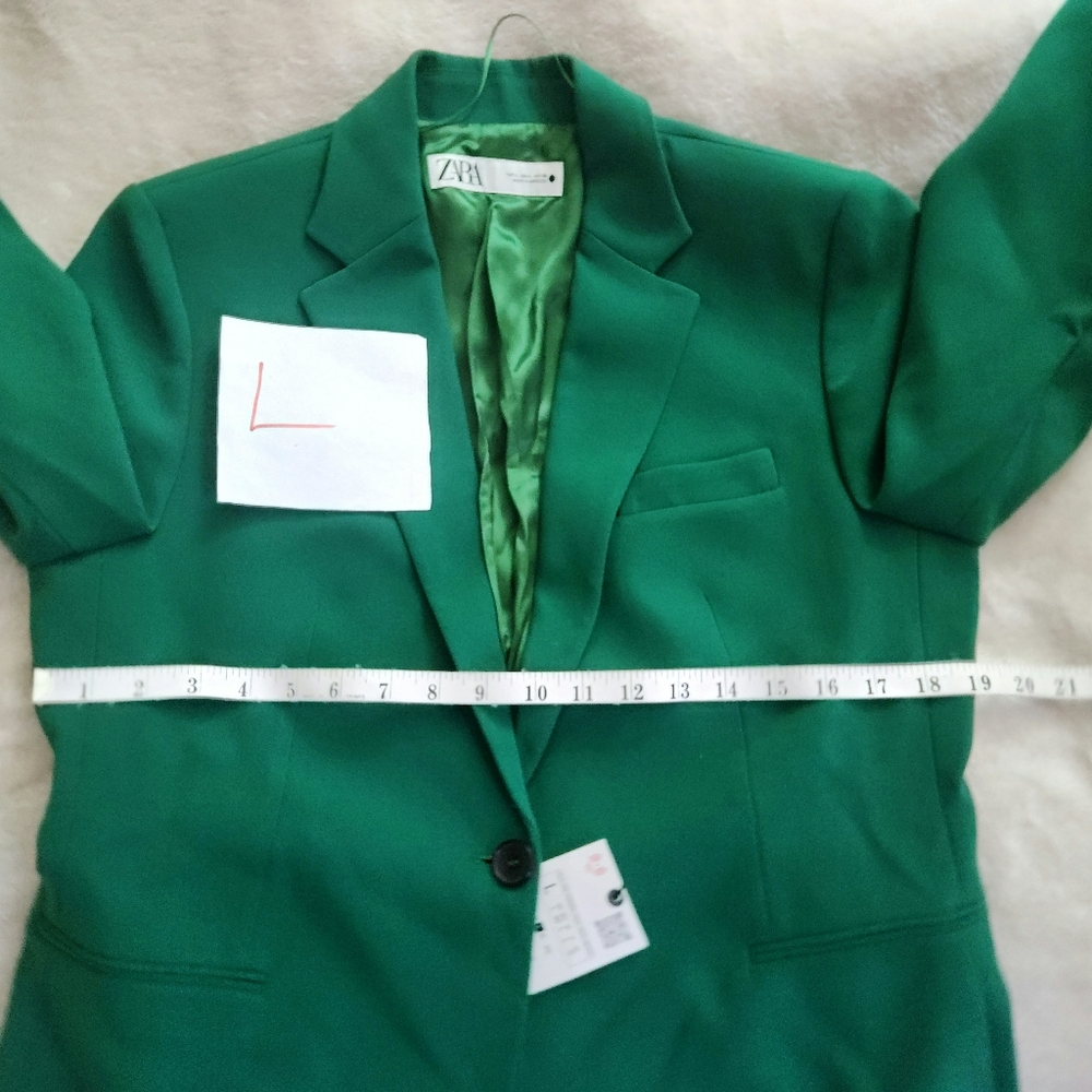 Zara Emerald Green Single-Button Blazer - Picture 5 of 14